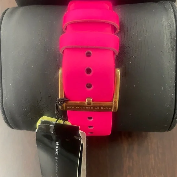 NWT MARC By Marc Jacobs Hot Pink Watch With Rose Gold Face